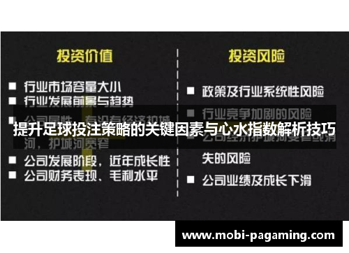 提升足球投注策略的关键因素与心水指数解析技巧 提升足球投注策略的关键因素与心水指数解析技巧